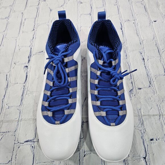 Nike MENS SIZE 17 Air Jordan 10 TD Low Football Cleats Blue White main image 12
